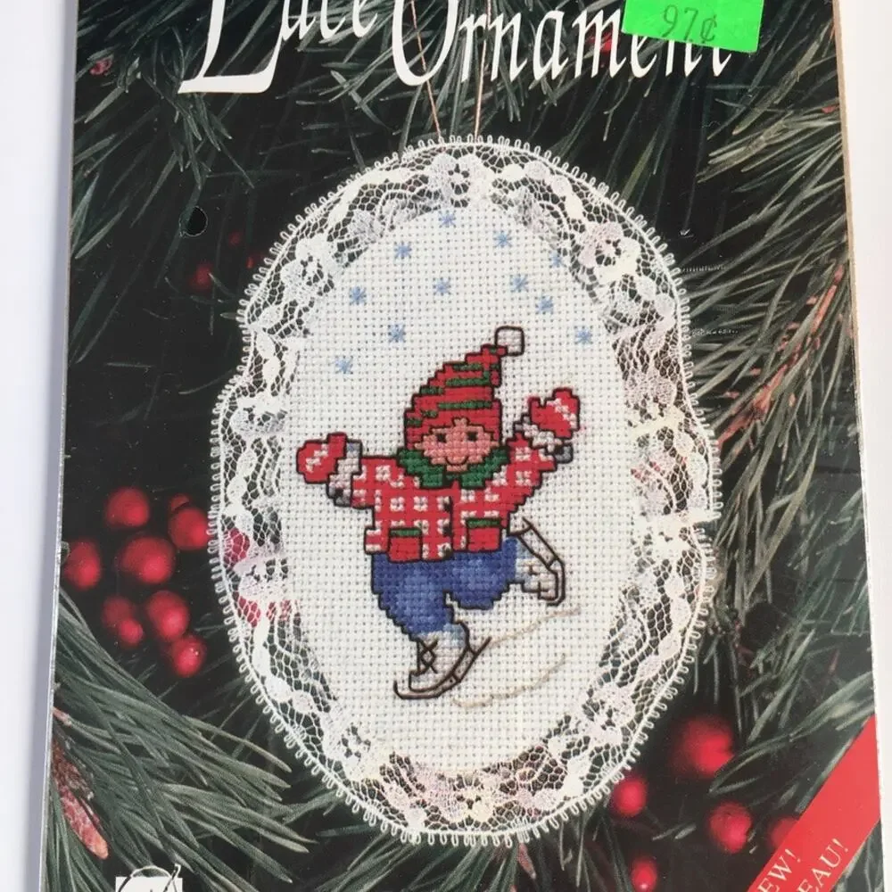 Designs for the Needle Christmas Ornament Cross Stitch Kit Ice Skater